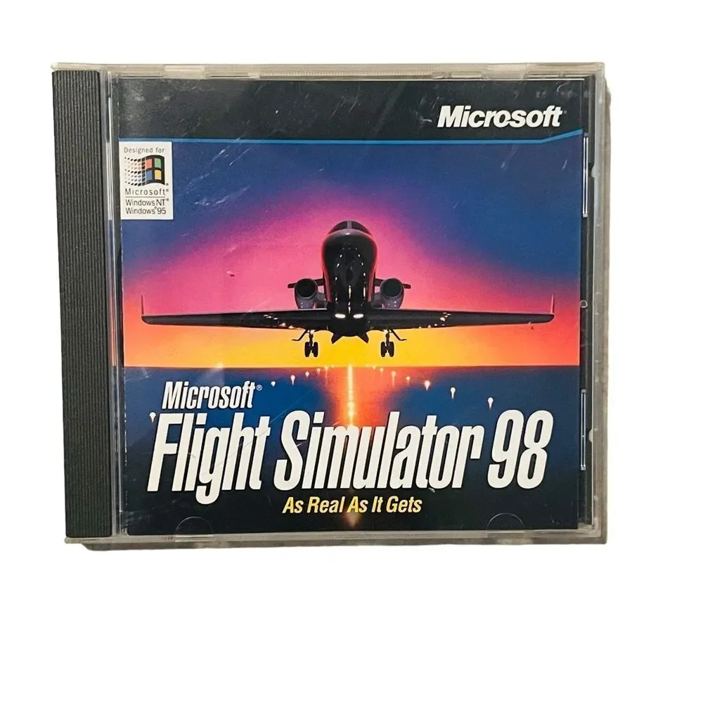10/$25🦋 Microsoft Flight Simulator 98 with Pilot's Handbook